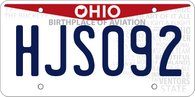 OH license plate HJS092