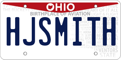 OH license plate HJSMITH