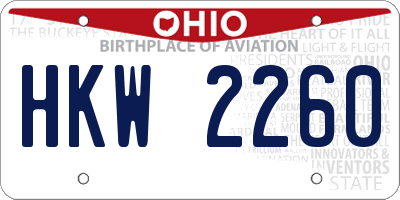 OH license plate HKW2260