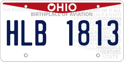 OH license plate HLB1813