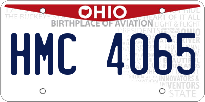 OH license plate HMC4065