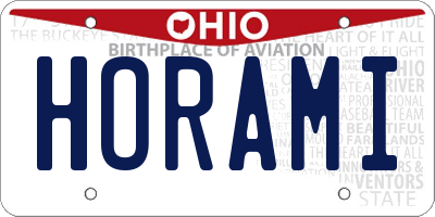 OH license plate HORAMI