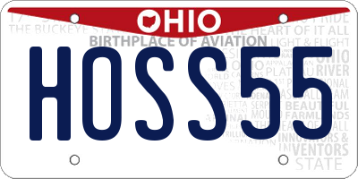 OH license plate HOSS55