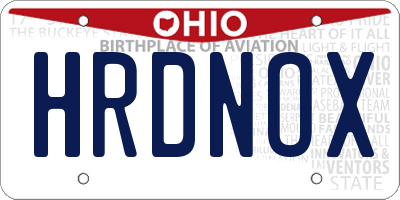 OH license plate HRDNOX