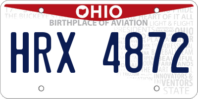 OH license plate HRX4872