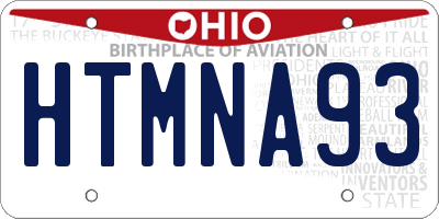 OH license plate HTMNA93