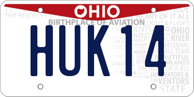 OH license plate HUK14