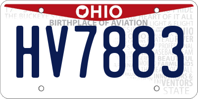 OH license plate HV7883