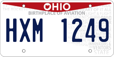 OH license plate HXM1249