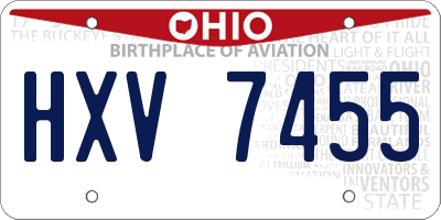 OH license plate HXV7455
