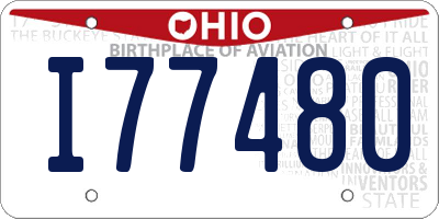 OH license plate I77480