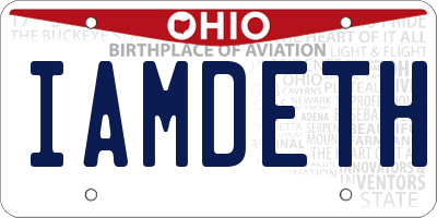 OH license plate IAMDETH