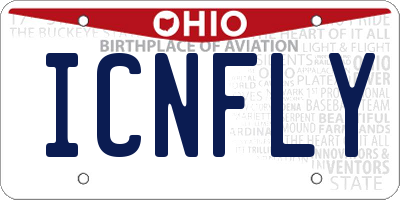 OH license plate ICNFLY