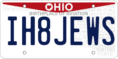 OH license plate IH8JEWS