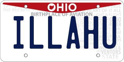 OH license plate ILLAHU