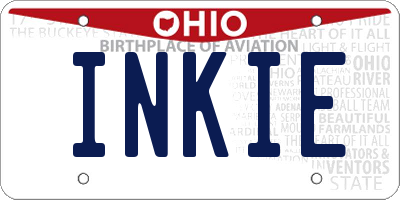 OH license plate INKIE