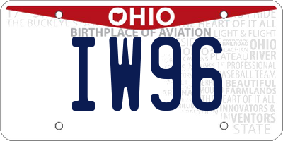 OH license plate IW96