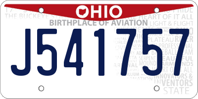 OH license plate J541757