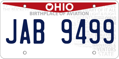 OH license plate JAB9499