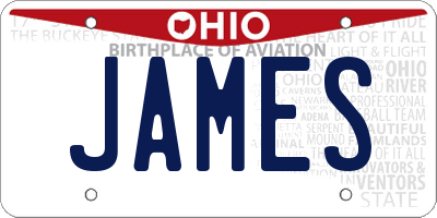 OH license plate JAMES