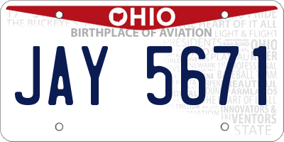 OH license plate JAY5671