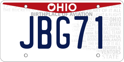 OH license plate JBG71