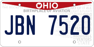 OH license plate JBN7520