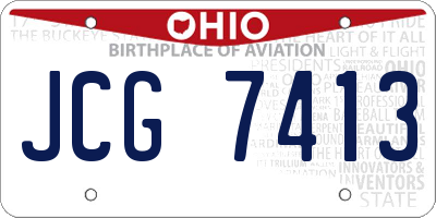 OH license plate JCG7413