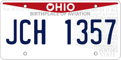 OH license plate JCH1357