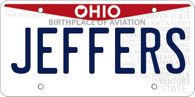 OH license plate JEFFERS