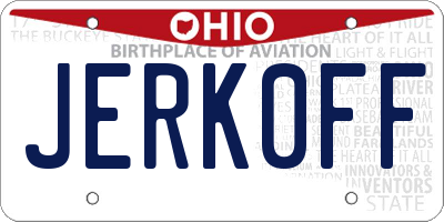 OH license plate JERK0FF