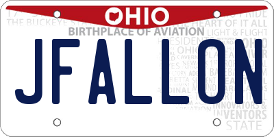 OH license plate JFALLON