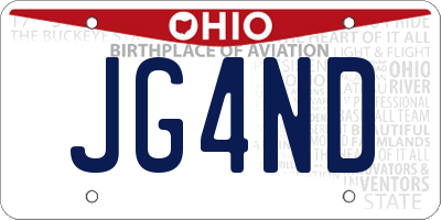 OH license plate JG4ND