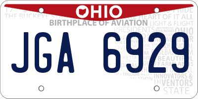 OH license plate JGA6929