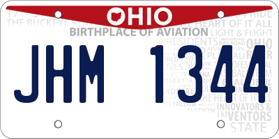 OH license plate JHM1344