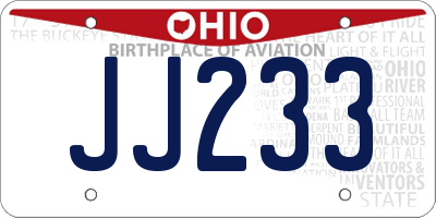 OH license plate JJ233