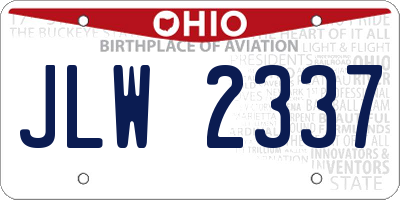 OH license plate JLW2337