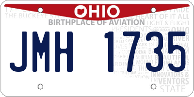 OH license plate JMH1735