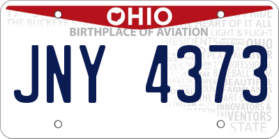 OH license plate JNY4373