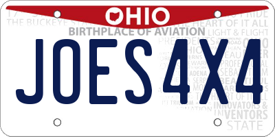 OH license plate JOES4X4