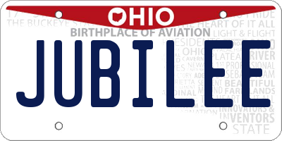 OH license plate JUBILEE