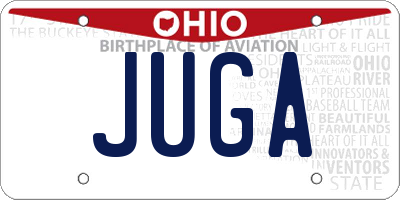 OH license plate JUGA