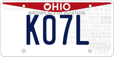 OH license plate K07L