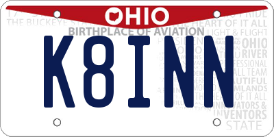 OH license plate K8INN