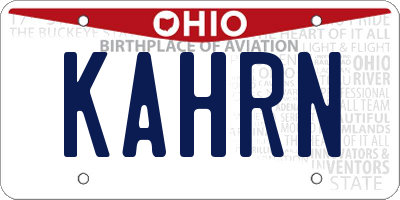 OH license plate KAHRN