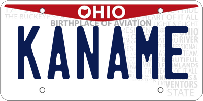 OH license plate KANAME