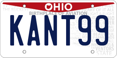 OH license plate KANT99