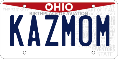 OH license plate KAZMOM