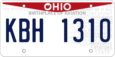 OH license plate KBH1310