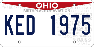 OH license plate KED1975